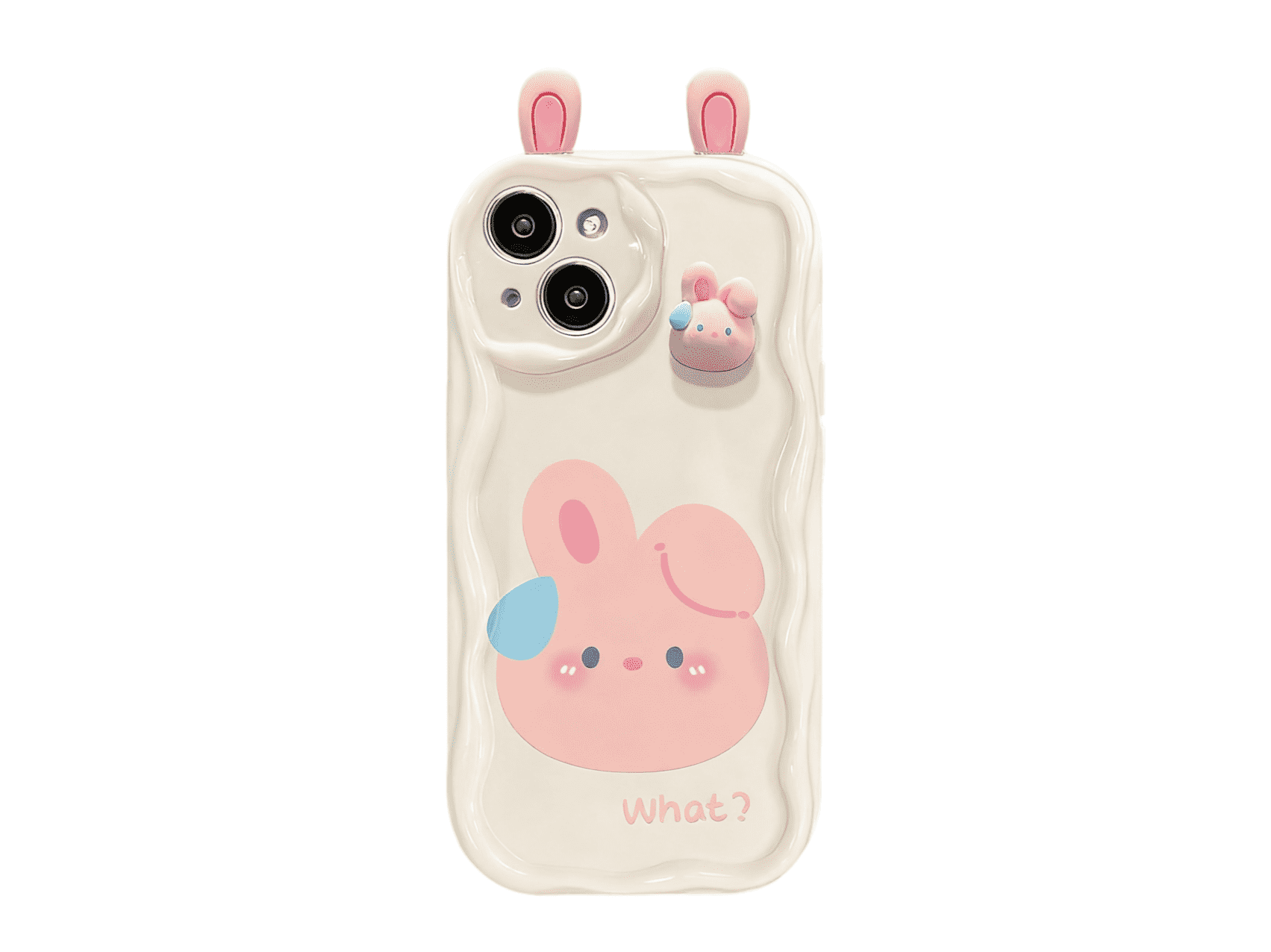 Lovely Bear and Rabbit Phone Case with Cute Ears, Silicone Shock-Absorbing Phone Case, Model Updated to iPhone 17