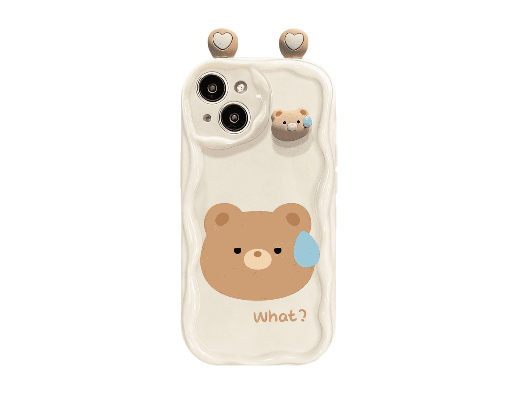Lovely Bear and Rabbit Phone Case with Cute Ears, Silicone Shock-Absorbing Phone Case, Model Updated to iPhone 17