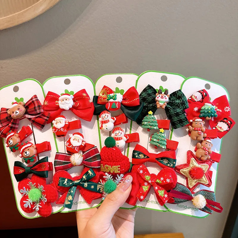 Cute Christmas Theme Hair Clips 25pcs