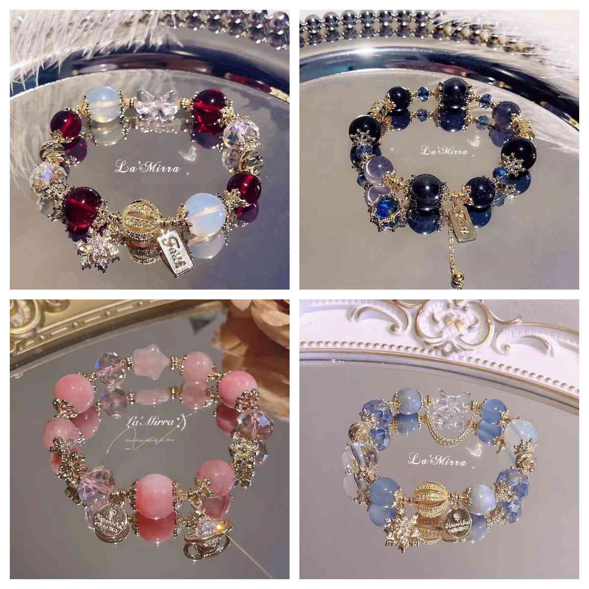 Fairy-tale Style Exquisite Snowflake Starry Sky Bracelet - Premium Sweet and Simple - 4pcs