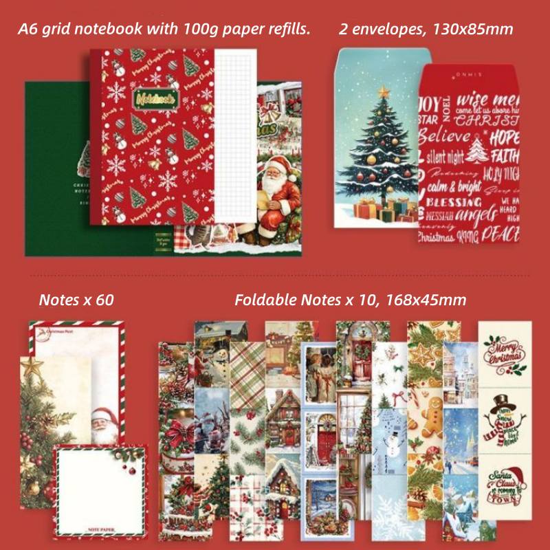 157-Piece Christmas Art Journal Gift Set