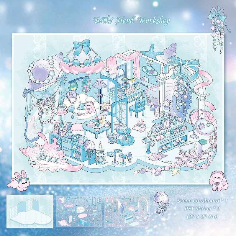 [Large] 2.5D Scenic Stickers: Tableware Store & Jewelry Store & Beike Workshop & Aromatherapy Shop