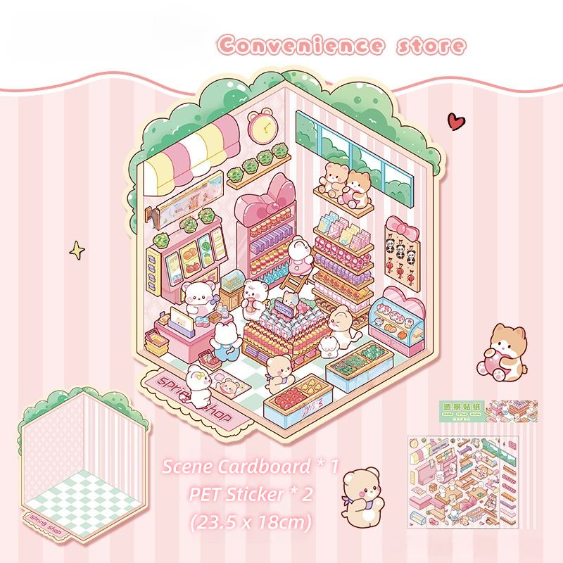 [Medium] 2.5D Scenic Stickers: Magic Classroom & Convenice Store