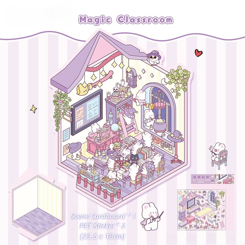 [Medium] 2.5D Scenic Stickers: Magic Classroom & Convenice Store