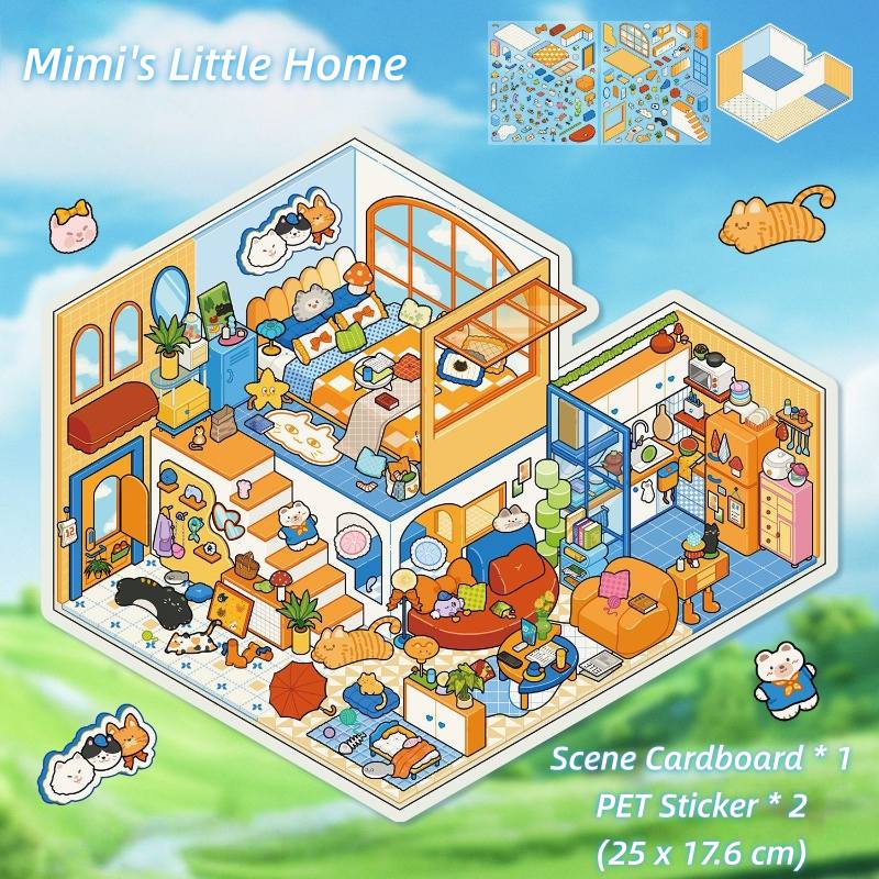 [Medium] 2.5D Scenic Stickers: Mushroom Hut & Sweet Apple House & Apple Express & Mimi's Little Home