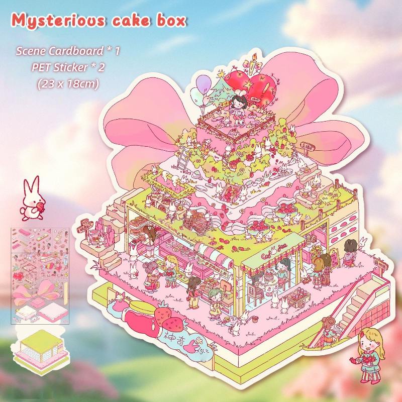 [Medium] 2.5D Scenic Stickers: Mysterious Cake Box & Summer Party