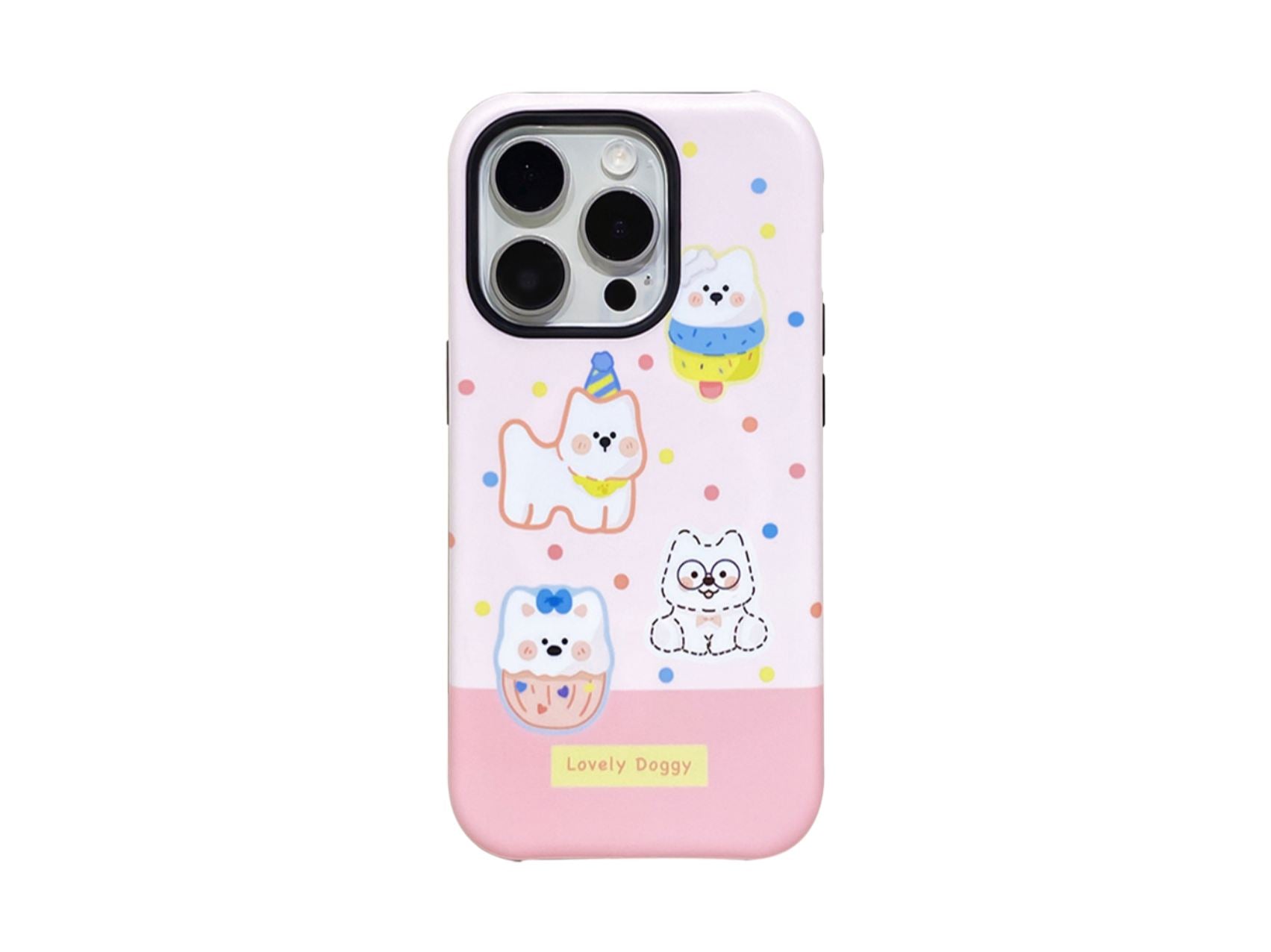 Vibrant Checkered Cute Dog Phone Case with Magnetic Grip, Blue/Pink/Red Colors, PC Material for Durable Phone Protection, Model Updated to iPhone 17