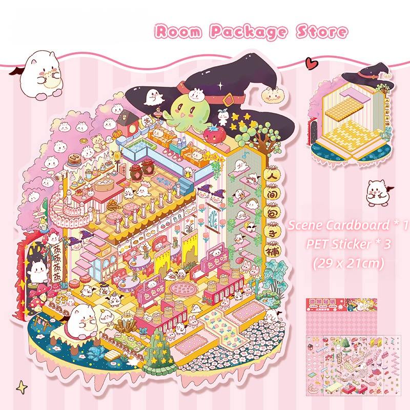 [Large] 2.5D Scenic Stickers: Room Packge Store