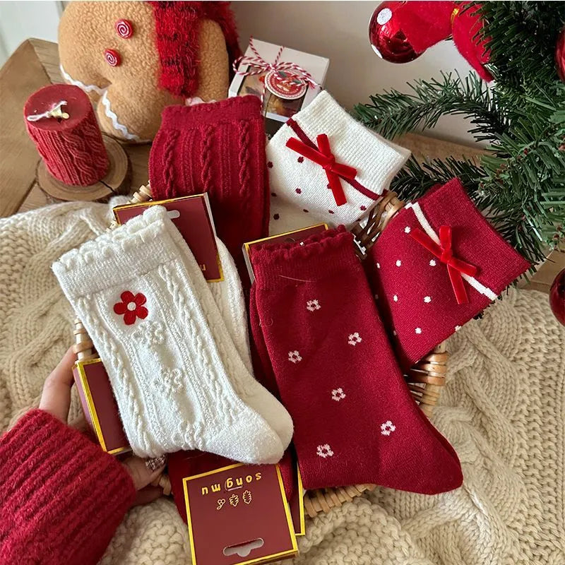 Red and red polka dot socks 5 pairs—not just for Christmas!