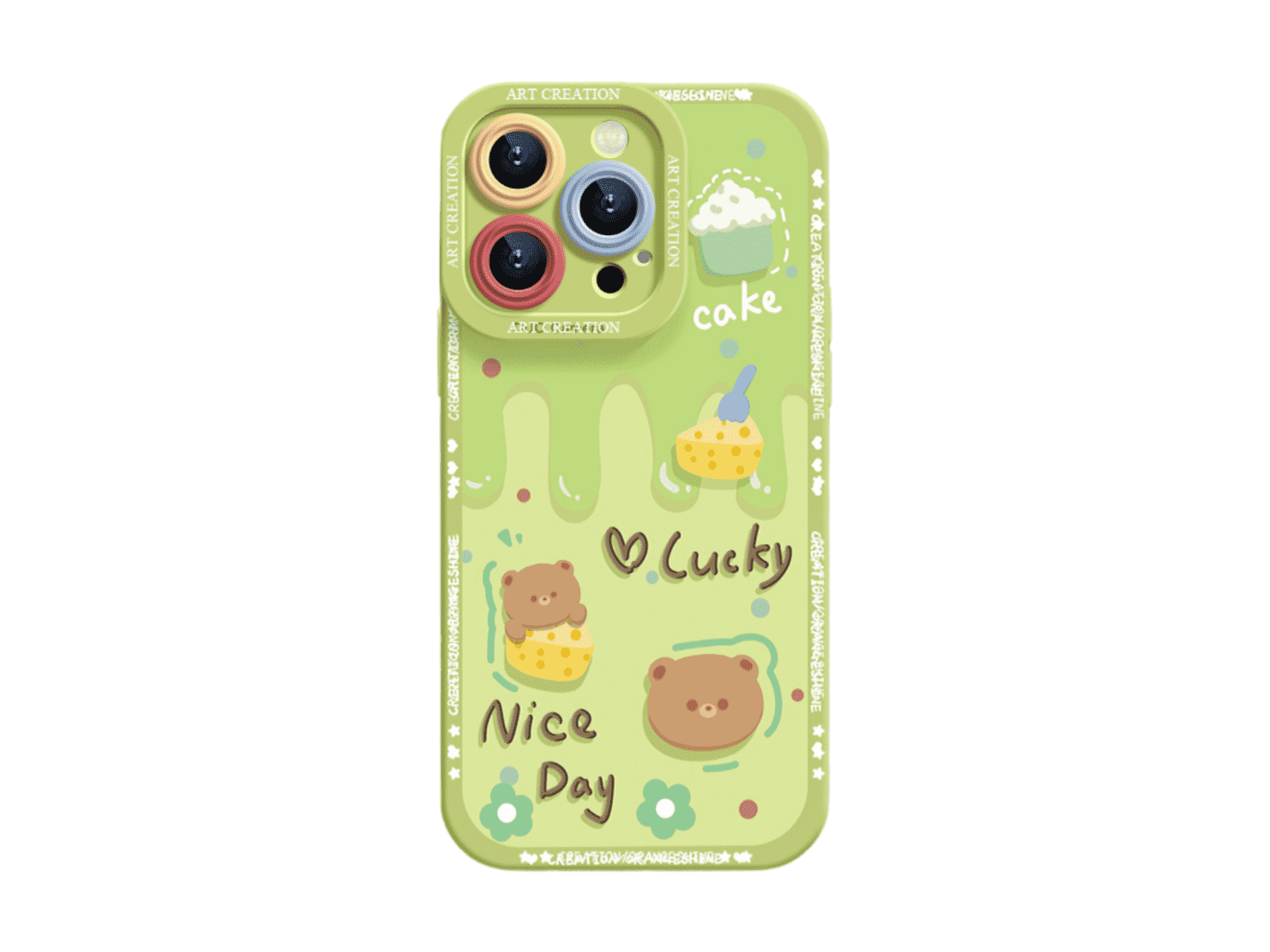 Cute Cake Bear Silicone Phone Case, Multi - Color Options for Stylish Protection, Perfect for Adding a Sweet Touch, Model Updated to iPhone 16