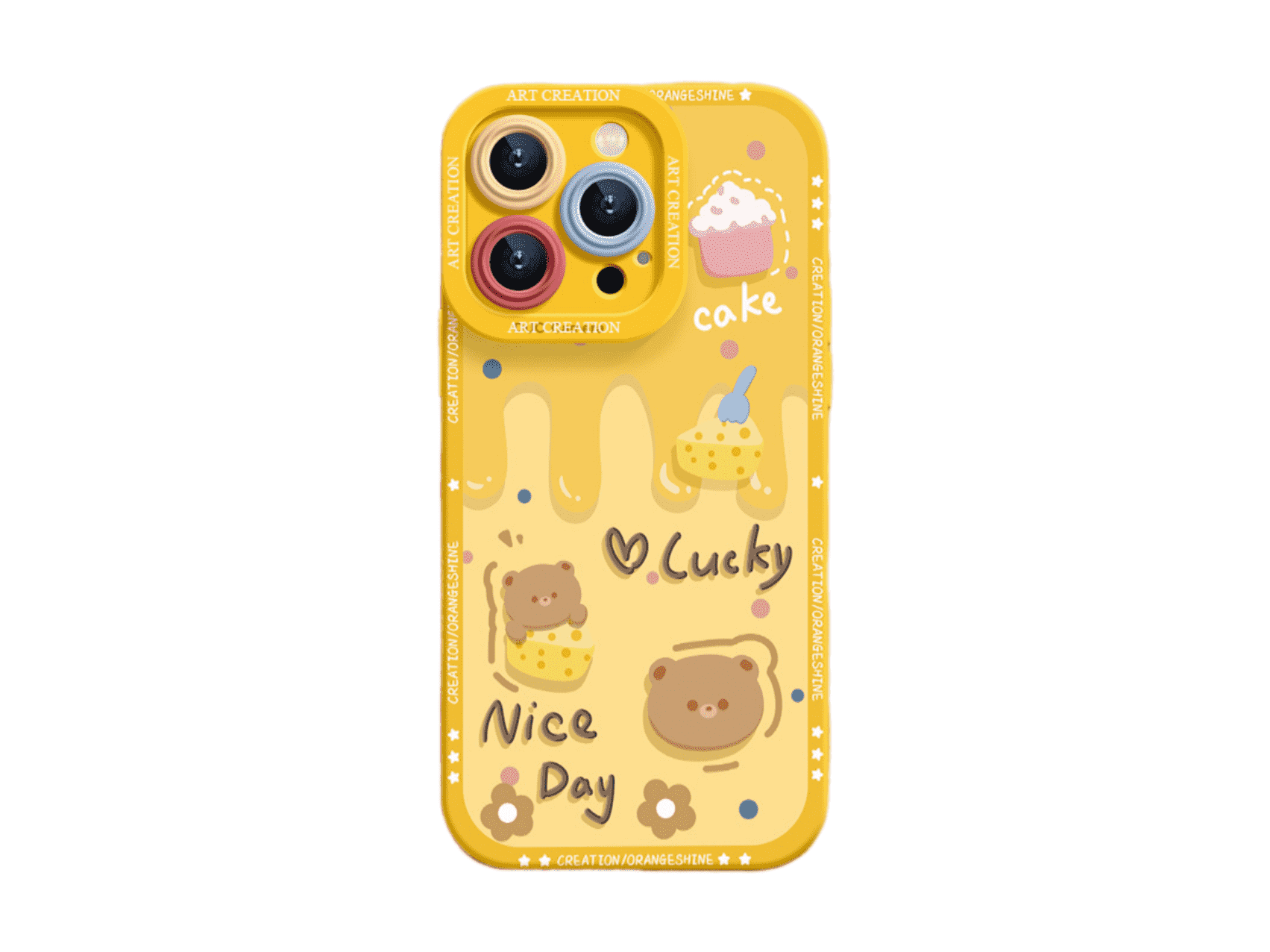 Cute Cake Bear Silicone Phone Case, Multi - Color Options for Stylish Protection, Perfect for Adding a Sweet Touch, Model Updated to iPhone 16