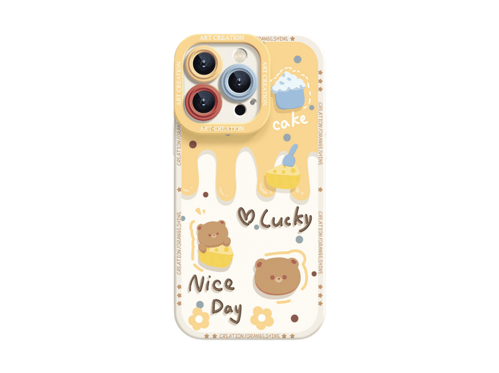 Cute Cake Bear Silicone Phone Case, Multi - Color Options for Stylish Protection, Perfect for Adding a Sweet Touch, Model Updated to iPhone 16