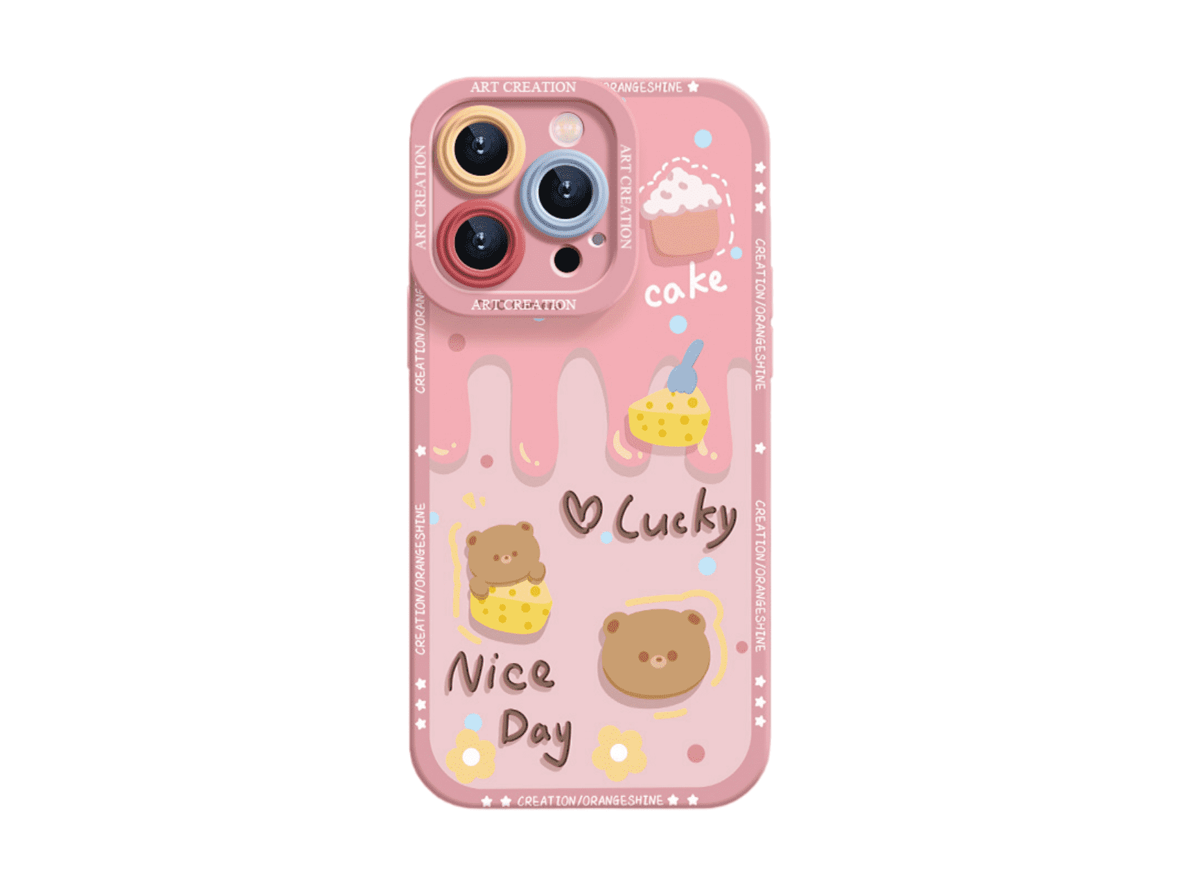 Cute Cake Bear Silicone Phone Case, Multi - Color Options for Stylish Protection, Perfect for Adding a Sweet Touch, Model Updated to iPhone 16